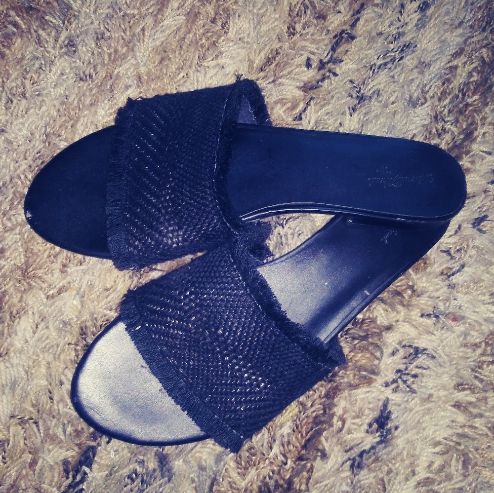 Black slippers size 10